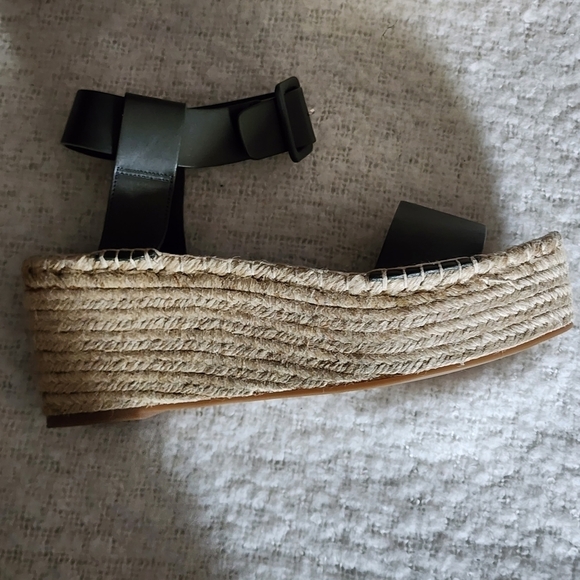 Vince Chunky platform leather espadrille color military green size 10M - Picture 6 of 10